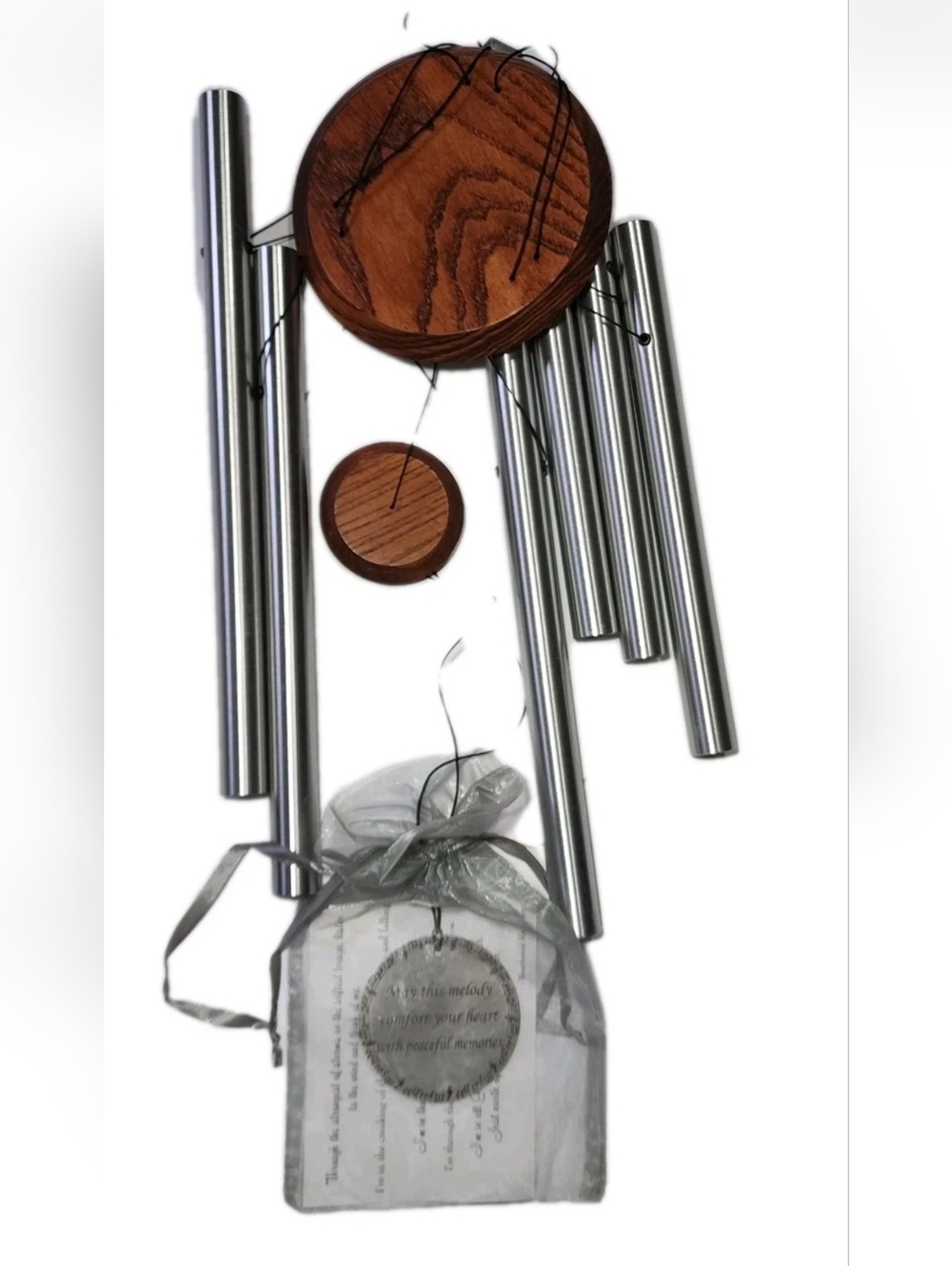 Beautiful Windchime Windchimes Oak Wood Large Open Box 20-26" Comfort Your Heart